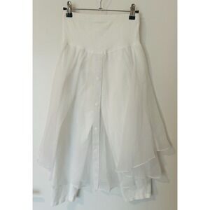 Vintage Jota California White Chiffon Overlay Skirt with Leggings Small - Y2K